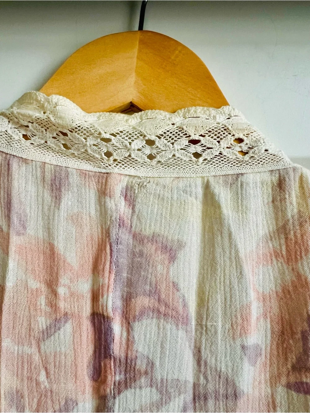 Free People Floral Lace-Trim Kimono Cover-Up - Cream, Pink & Lavender